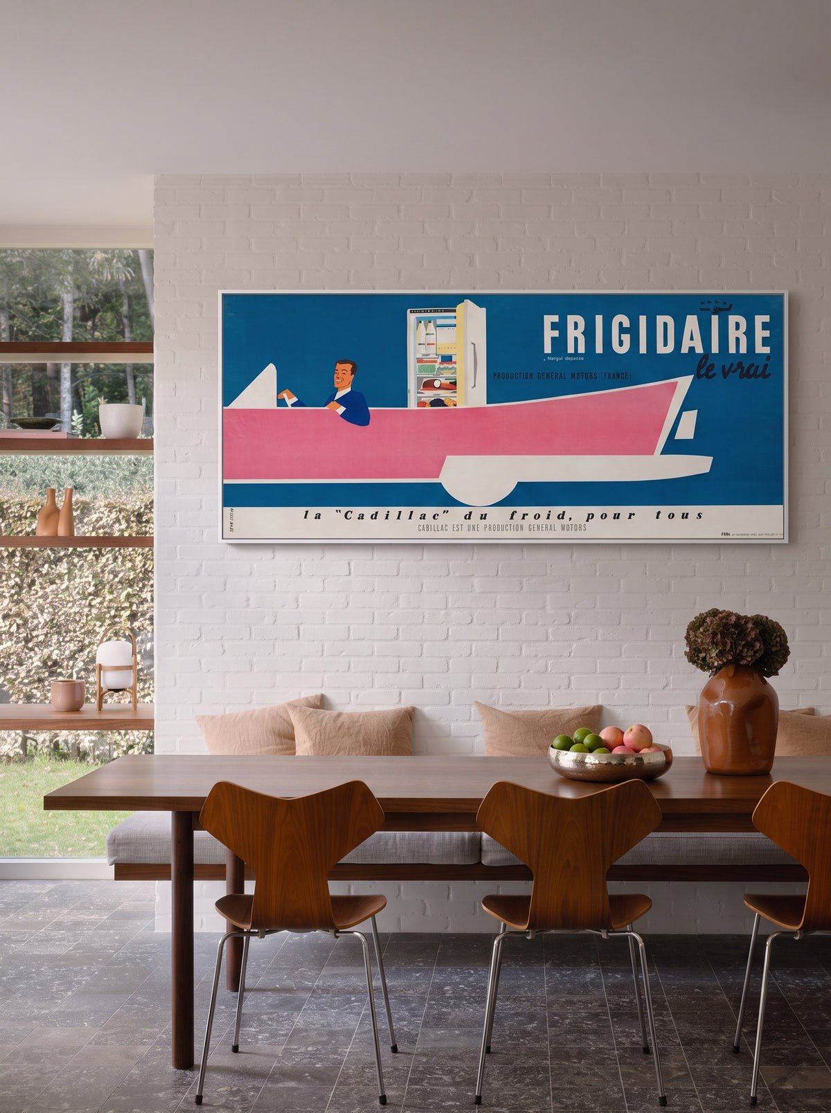 Frigidaire and Cadillac advertising poster by Jean Colin, 1950