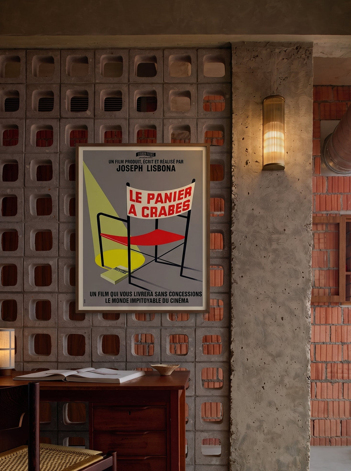 Linen-backed lithograph poster for the 1960 French film Le Panier à Crabes